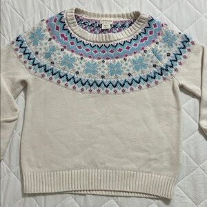 J. Crew Crewcuts Nordic Pattern Sweater in Cream and Blue